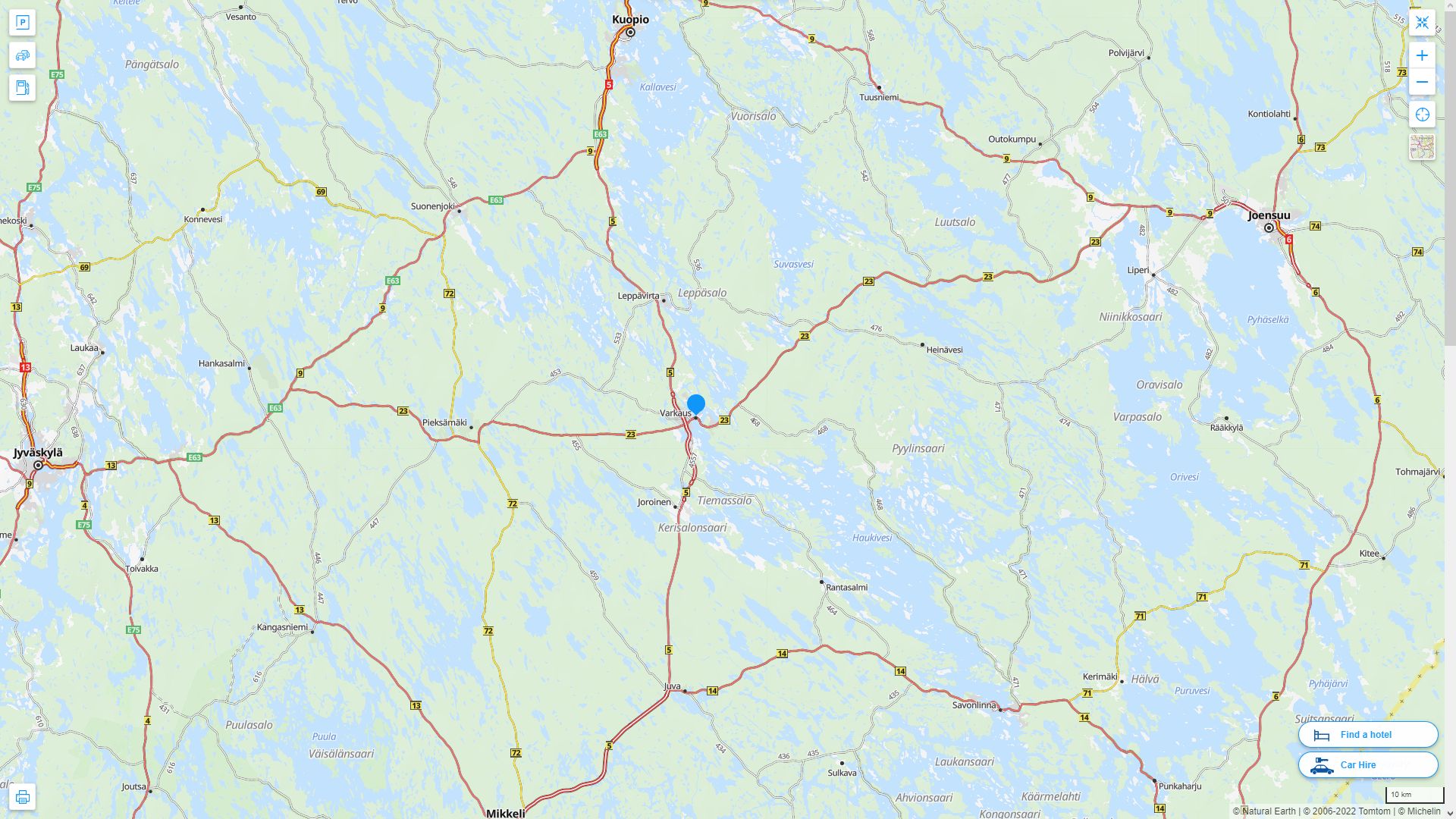 Varkaus Highway and Road Map